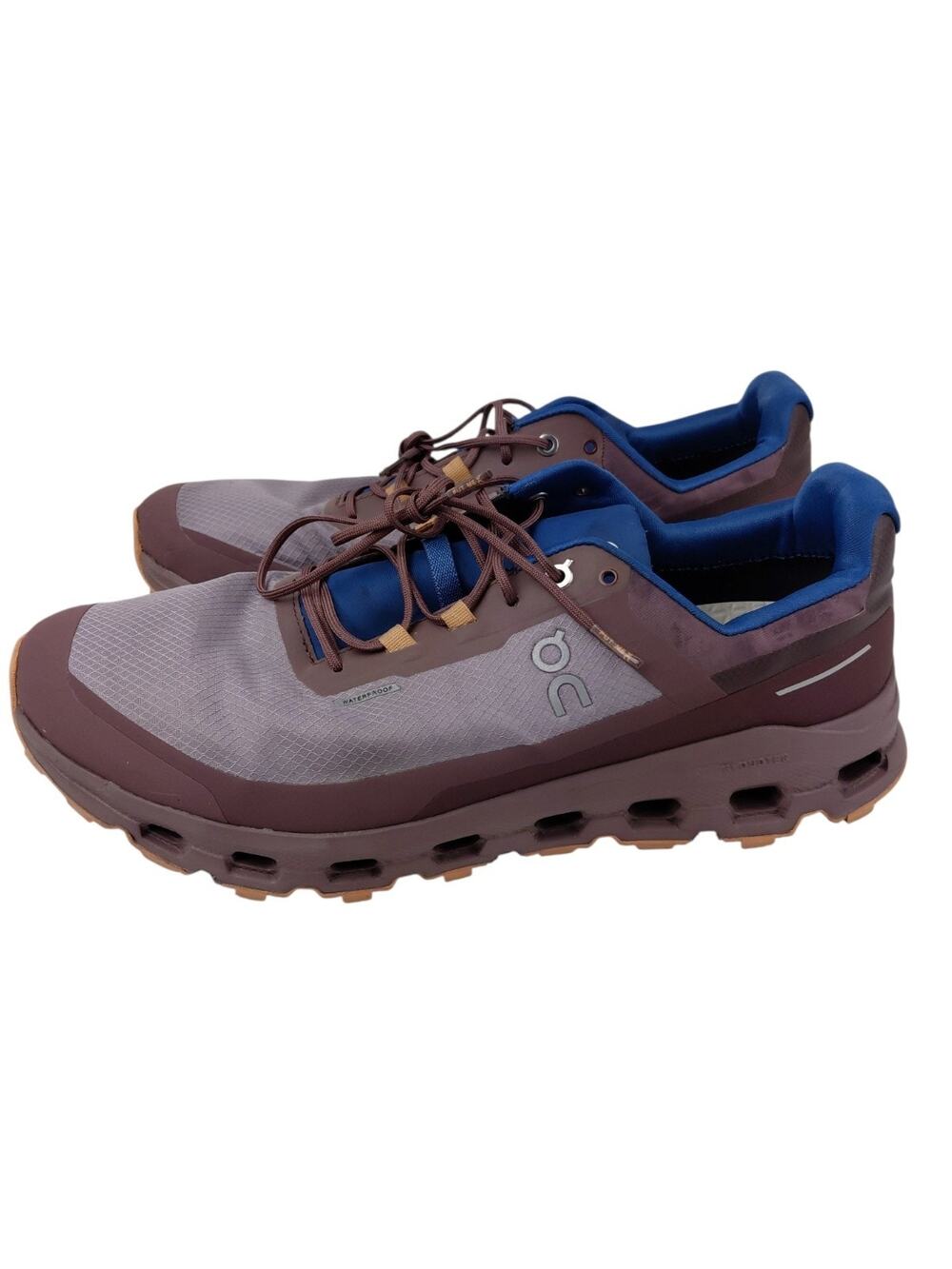 On Cloudvista Men's Waterproof Trail Running Shoes Side 10.5 Zinc / Grape
